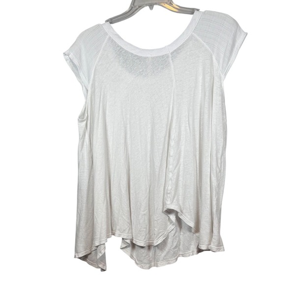 Free People Keep It Casual Tee, T Shirt Top White, Size Medium - Picture 3 of 10